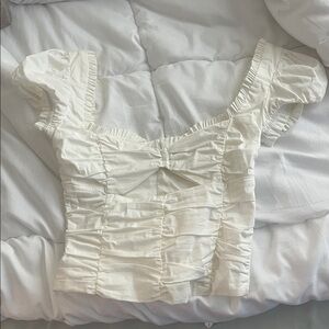 I.AM.GIA - Bustier Short Sleeve Top in White